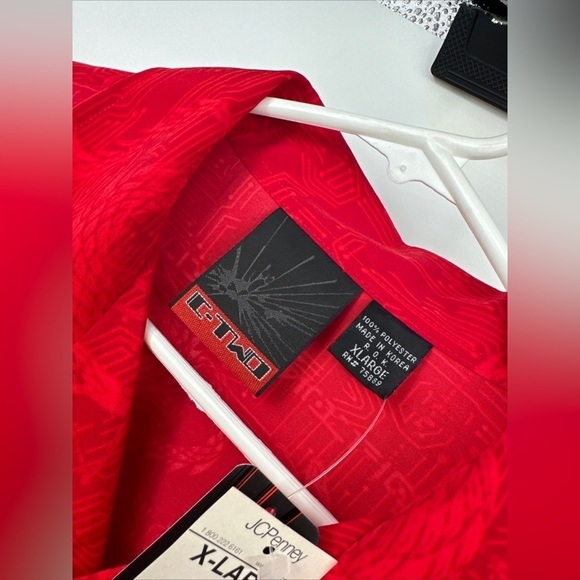 C-two Men’s Dragon Flames Button Shirt Size Xl Red NWT Vintage Deadstock - Picture 2 of 4